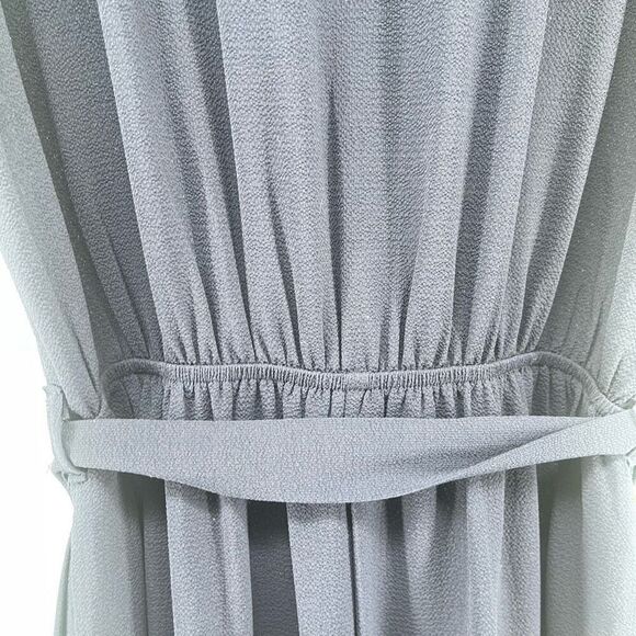 Monteau Navy Flutter Cap Sleeve Belted Cropped Wide Leg Jumpsuit XS Button Front - Picture 11 of 16